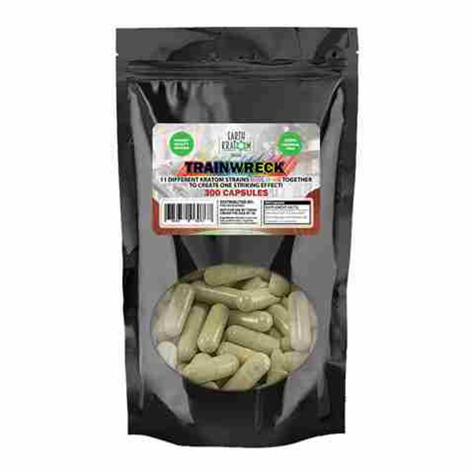 Picture of EARTH KRATOM CAPS 300CT - TRAINWRECK