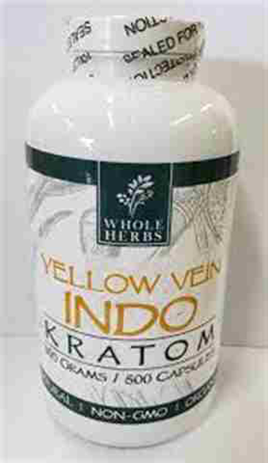 Picture of WHOLEHERBS KRATOM CAPSULES 300G 500CT - YELLOW VEIN INDO