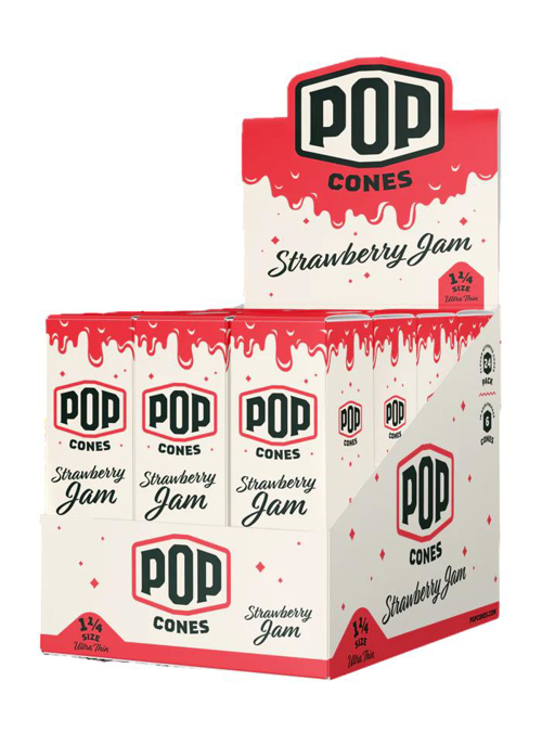 Picture of POP Cones Ultra Thin Strawberry Jam 1 1/4 24PK