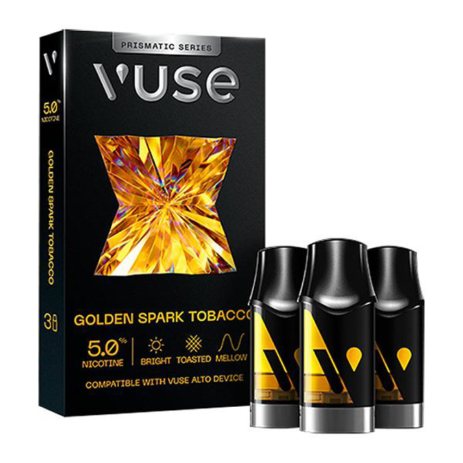 Picture of Vuse Alto Prismatic Series Golden Spark Tobacco-50mg Nic 5CT