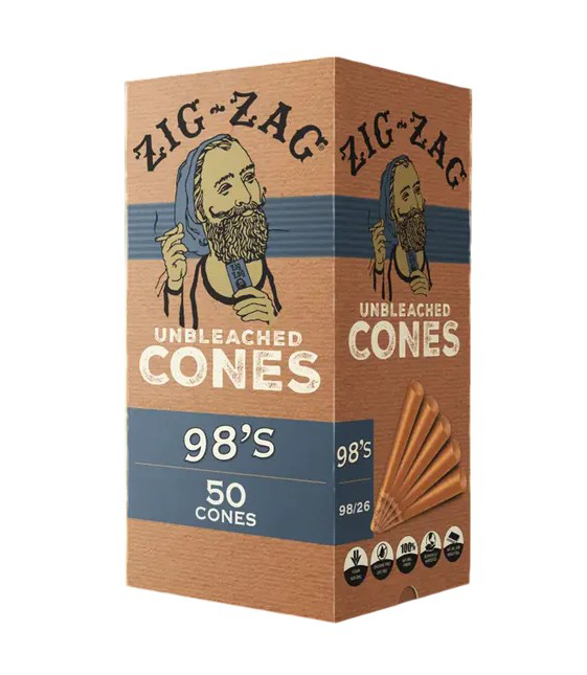 Picture of Zig-Zag Cones Unbleached 98's 50ct