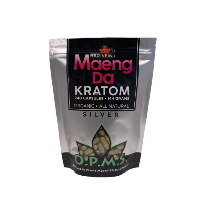 Picture of O.P.M.S silver capsules 240ct 144g - Red vein maeng da