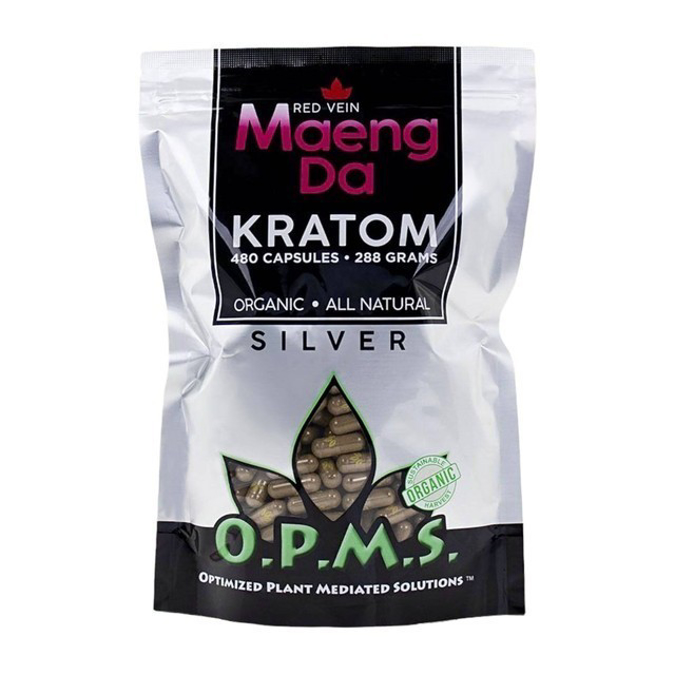 Picture of O.P.M.S silver capsules 480ct 288g - Red vein maeng da