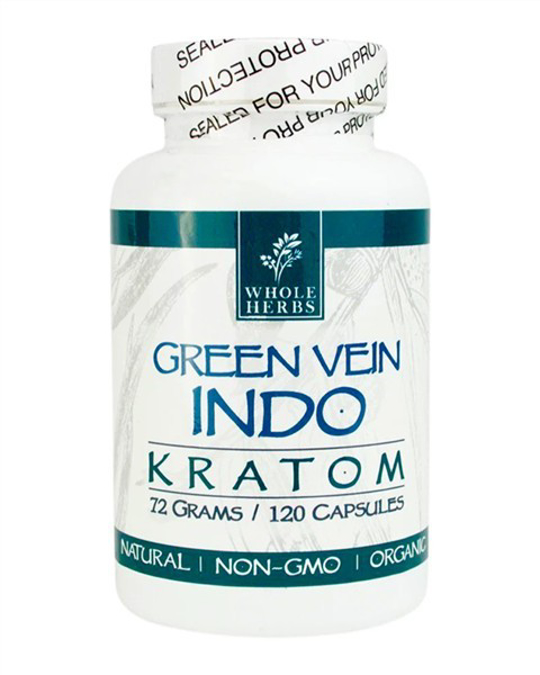 Picture of WHOLEHERBS KRATOM CAPSULES 72G 120CT - GREEN VEIN INDO