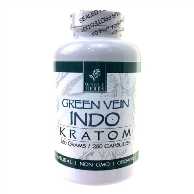 Picture of WHOLEHERBS KRATOM CAPSULES 150G 250CT - GREEN VEIN INDO