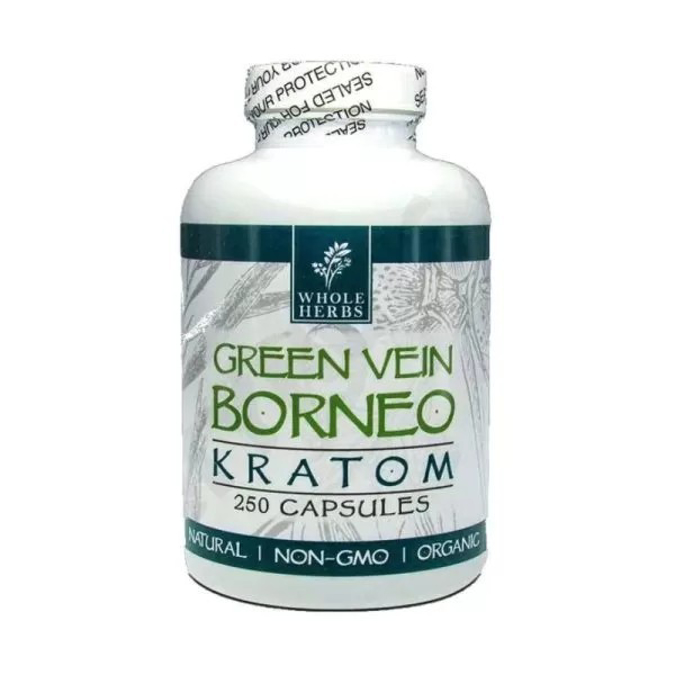Picture of WHOLEHERBS KRATOM CAPSULES 150G 250CT - GREEN VEIN BORNEO