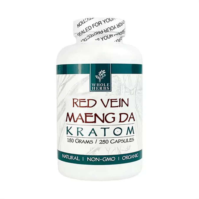 Picture of WHOLEHERBS KRATOM CAPSULES 150G 250CT- RED VEIN MAENG DA