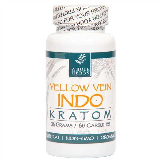 Picture of WHOLEHERBS KRATOM CAPSULES 36G 60CT - YELLOW VEIN INDO