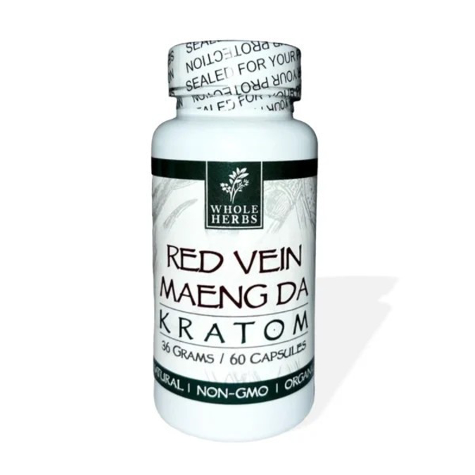 Picture of WHOLEHERBS KRATOM CAPSULES 36G 60CT - RED VEIN MAENG DA