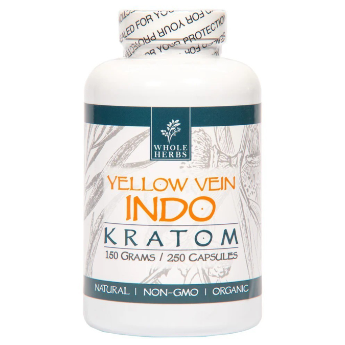 Picture of WHOLEHERBS KRATOM CAPSULES 150G 250CT - YELLOW VEIN INDO