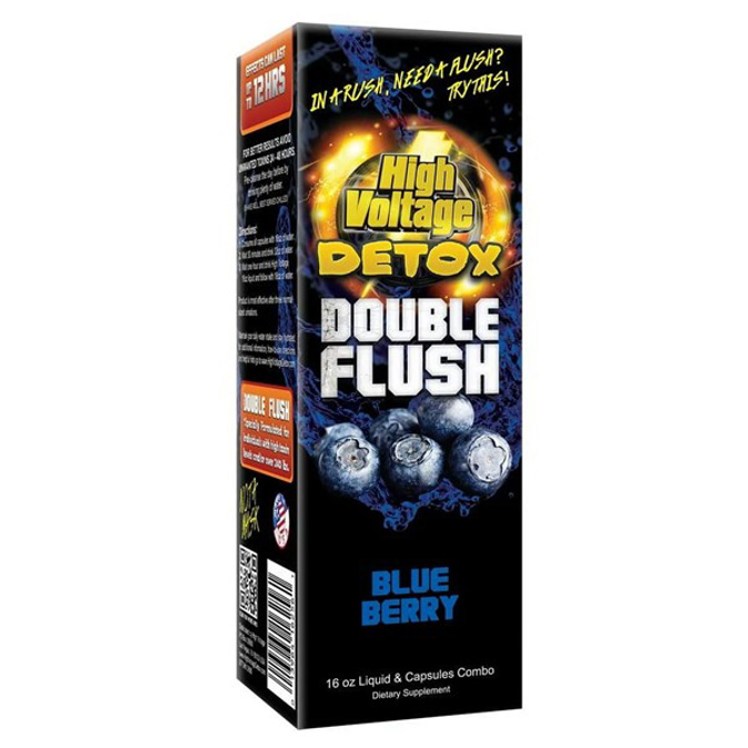 Picture of HIGH VOLTAGE DOUBLE FLUSH DETOX 16OZ CAPS 6CT - BLUE BERRY