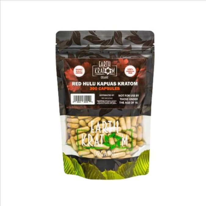 Picture of EARTH KRATOM CAPS 300CT - RED HULU