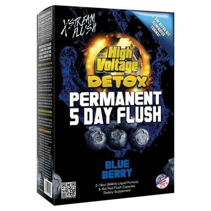 Picture of HIGH VOLTAGE DETOX PERMANENT 16OZ 2/BX WITH 30 CAPS - BLUEBERRY