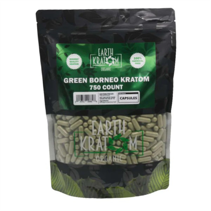 Picture of EARTH KRATOM CAPS 750CT - GREEN BORNEO