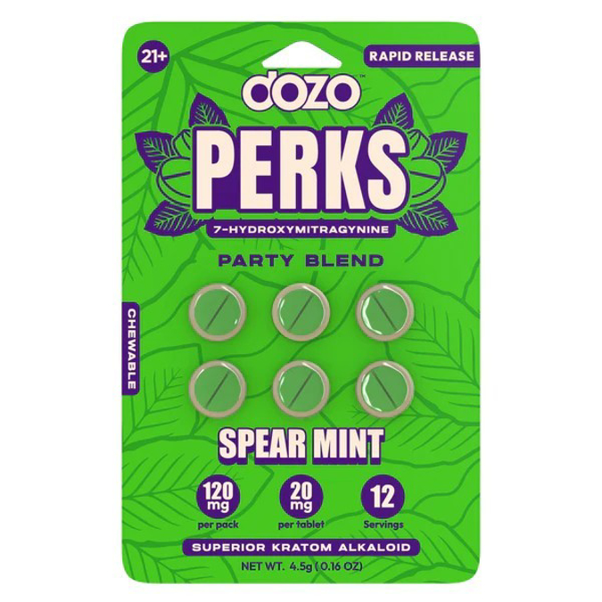 Picture of HYDROX - Dozo Perks tablets 20mg 6CT - Spearmint