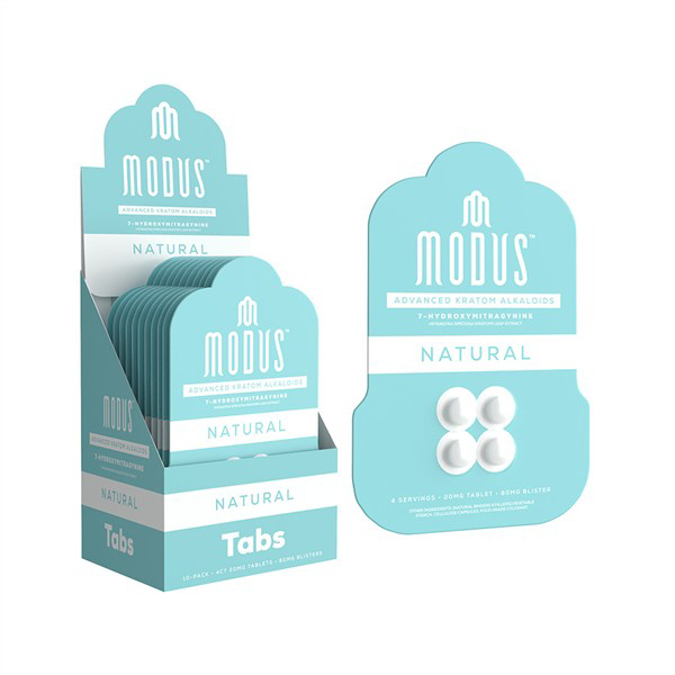 Picture of Modus advanced kratom alkaloids 7-hydroxymitragynine tablets 80mg 4ct 10ct-bx - Natural
