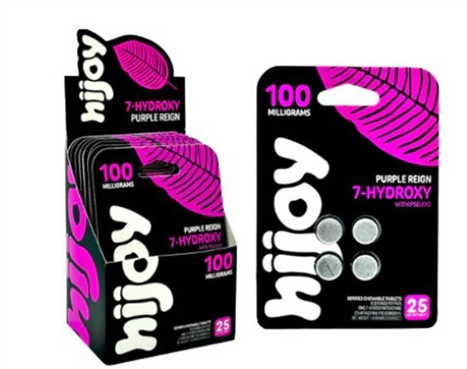Picture of Hijoy 7-hydroxy pseudo kratom tablets 100mg 4pk 10ct/bx - Purple reign