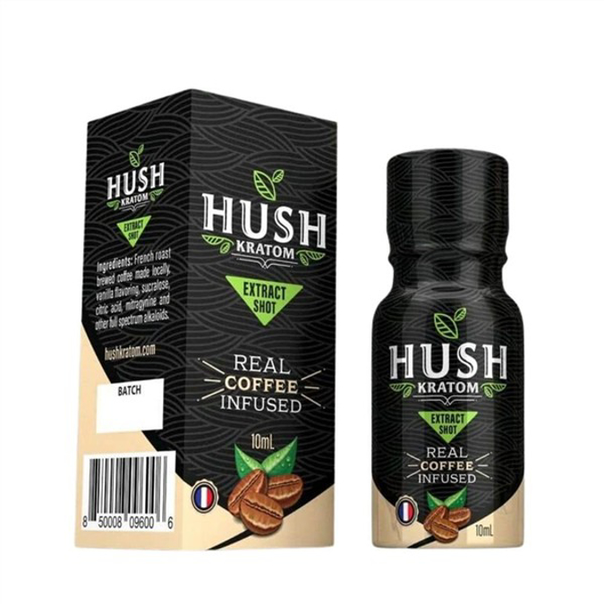 Picture of Hush kratom real coffee infused shots 10ml 12ct/bx