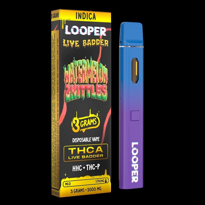 Picture of LOOPER DISPOSABLE LIVE BADDER THCA 3G - WATERMELON ZKITTLES