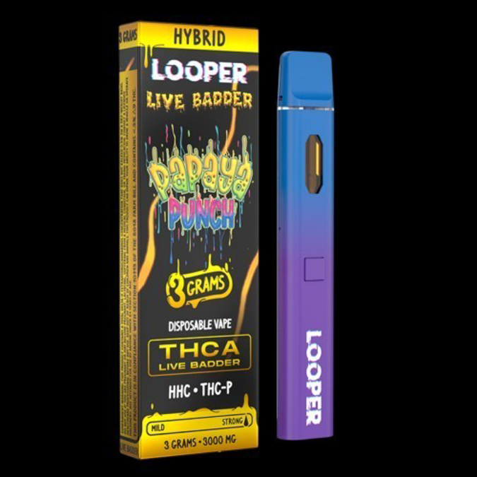 Picture of LOOPER DISPOSABLE LIVE BADDER THCA 3G - PAPAYA PUNCH