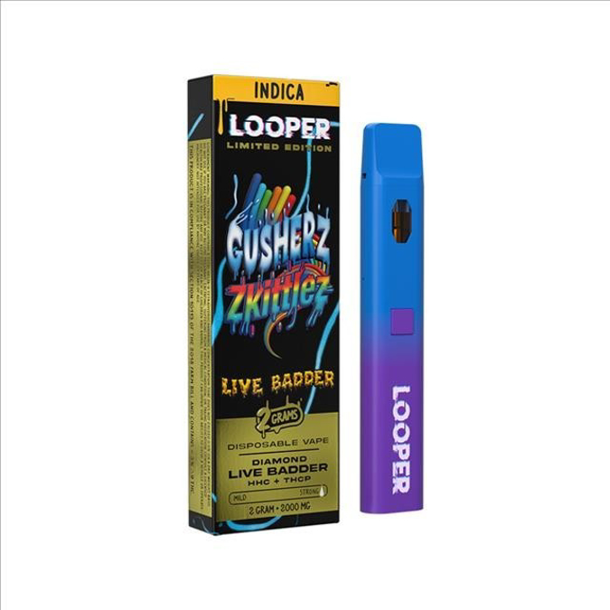 Picture of LOOPER DISPOSABLE LIVE BADDER THCA 3G - GUSHERZ ZKITTLEZ