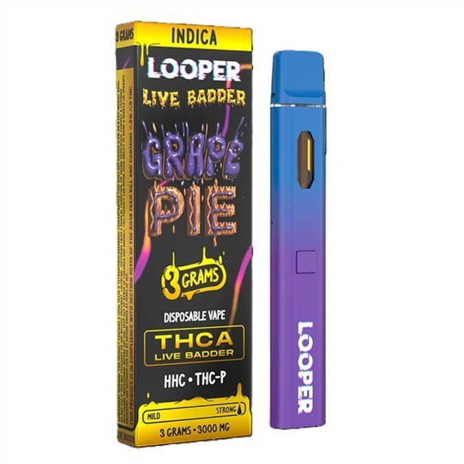 Picture of LOOPER DISPOSABLE LIVE BADDER THCA 3G - GRAPE PIE