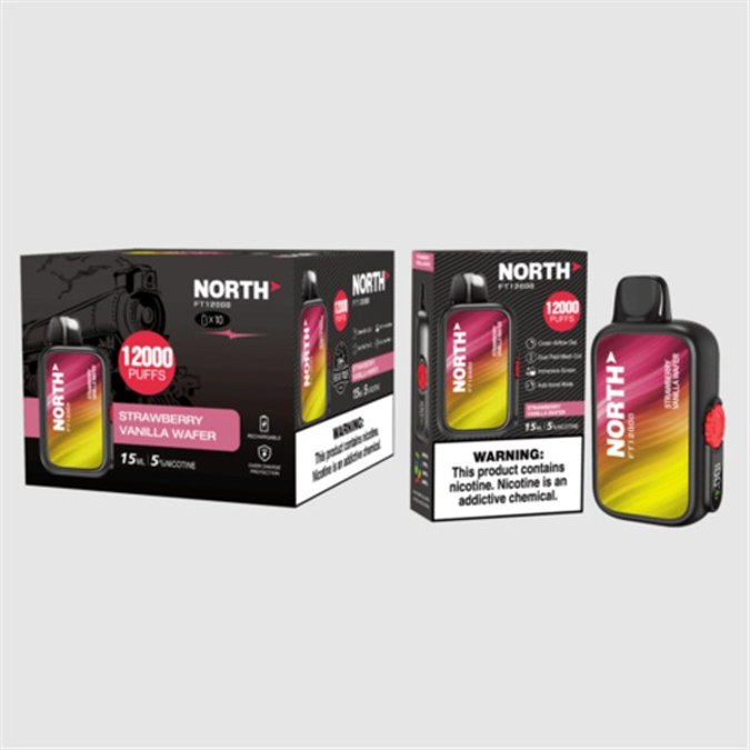 Picture of North Disposable 12000Puffs 5ct/bx - STRAWBERRY VANILLA WAFER