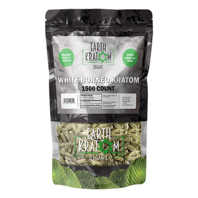 Picture of EARTH KRATOM CAPS 1500CT -  WHITE BORNEO