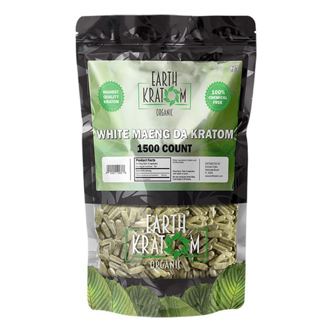 Picture of EARTH KRATOM CAPS 1500CT - WHITE MAENG DA