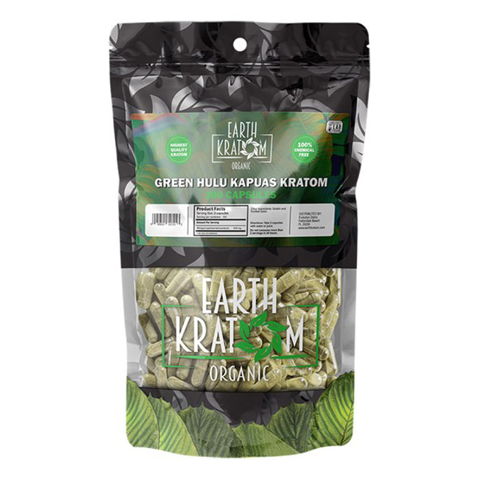 Picture of EARTH KRATOM CAPS 300CT -  GREEN HULU KAPUAS
