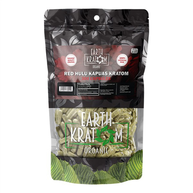Picture of EARTH KRATOM CAPS 300CT - RED HULU