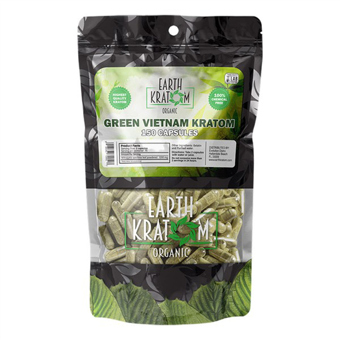 Picture of EARTH KRATOM CAPS 150CT -  GREEN VIETNAM
