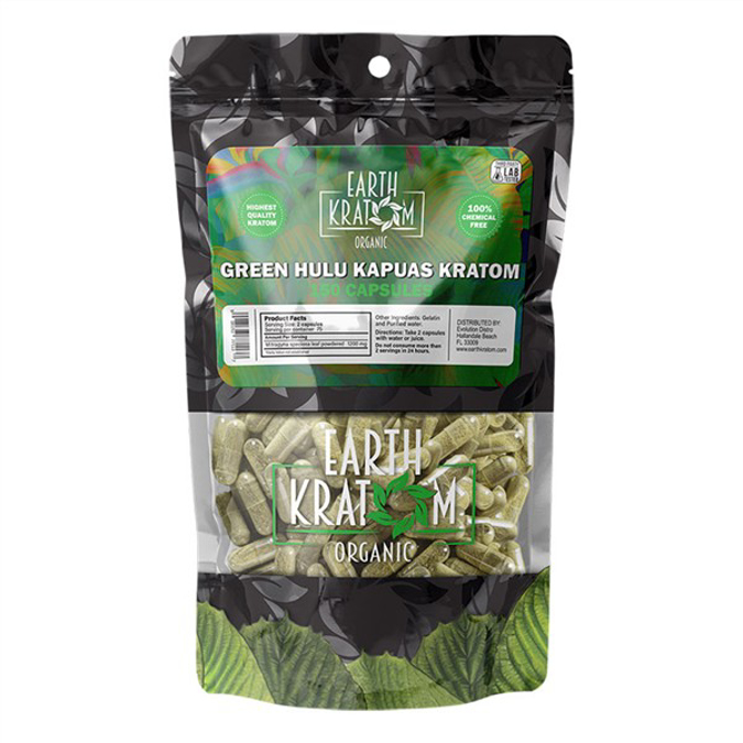 Picture of EARTH KRATOM CAPS 150CT -  GREEN HULU KAPUAS