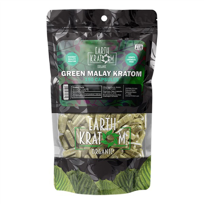Picture of EARTH KRATOM CAPS 150CT - GREEN MALAY