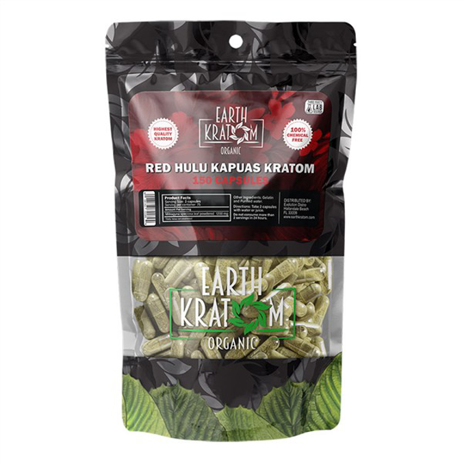 Picture of EARTH KRATOM CAPS 150CT - RED HULU
