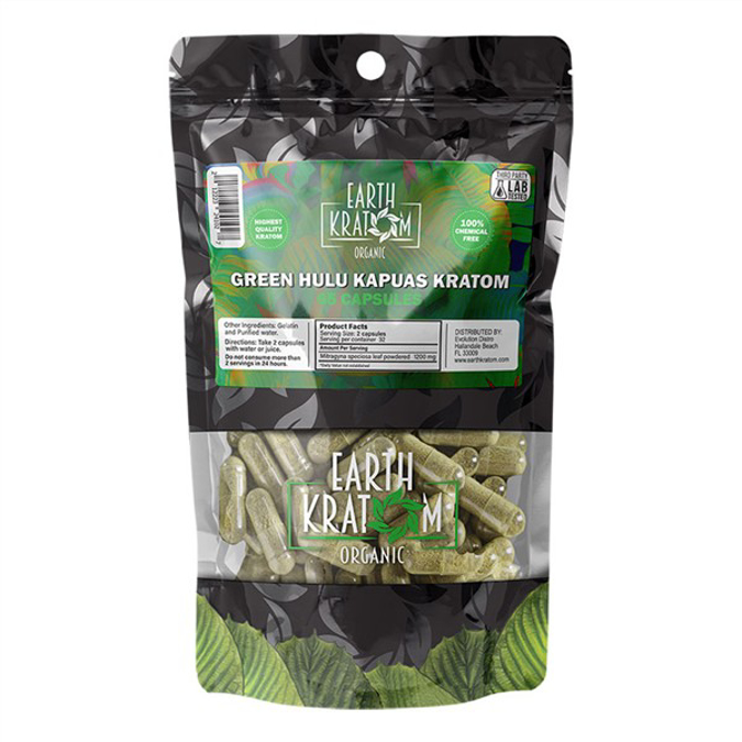 Picture of EARTH KRATOM CAPS 65CT - GREEN HULU KAPUAS