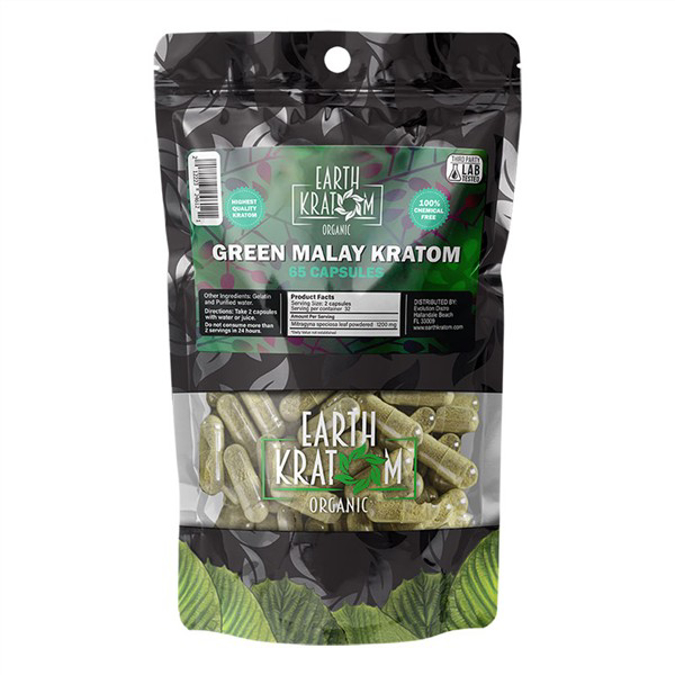 Picture of EARTH KRATOM CAPS 65CT - GREEN MALAY