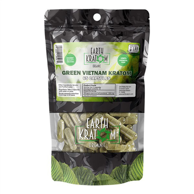 Picture of EARTH KRATOM CAPS 65CT - GREEN VIETNAM