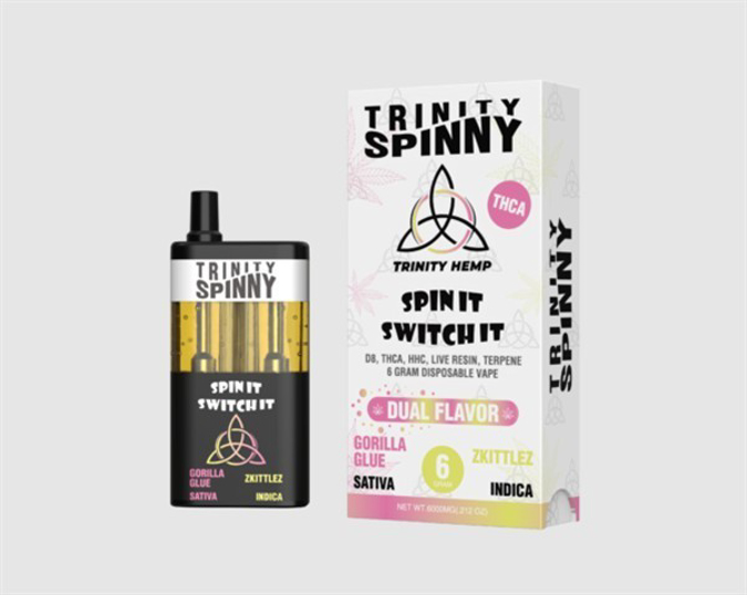 Picture of TRINITY SPINNY TCHA DISPOSABLE 6GM - GORILLA GLUE  ZKITLEZ