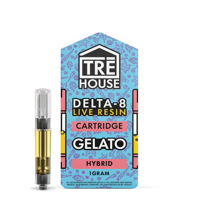 Picture of Tre House D8 Live Resin Cartridge 1g 5ct/bx  - Gelato