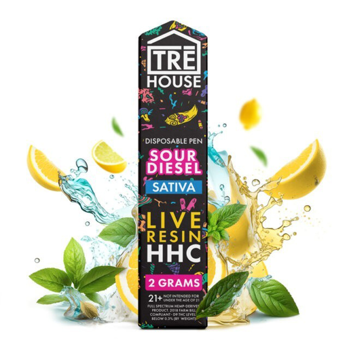 Picture of Tre House Hhc Live Resin Disposable 2g 10ct/bx - Sour Diesel
