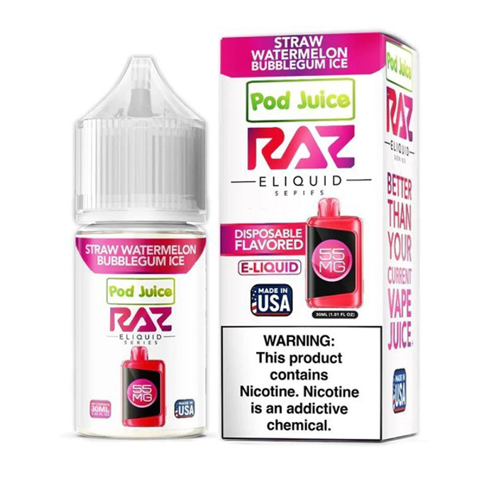 Picture of RAZ E LIQUID 35MG 30ML - STRAW WATERMELON BUBBLEGUM ICE