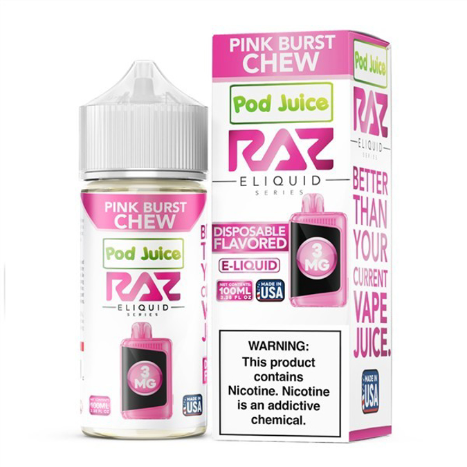 Picture of RAZ E LIQUID 3MG 100ML - PINK BURST CHEW