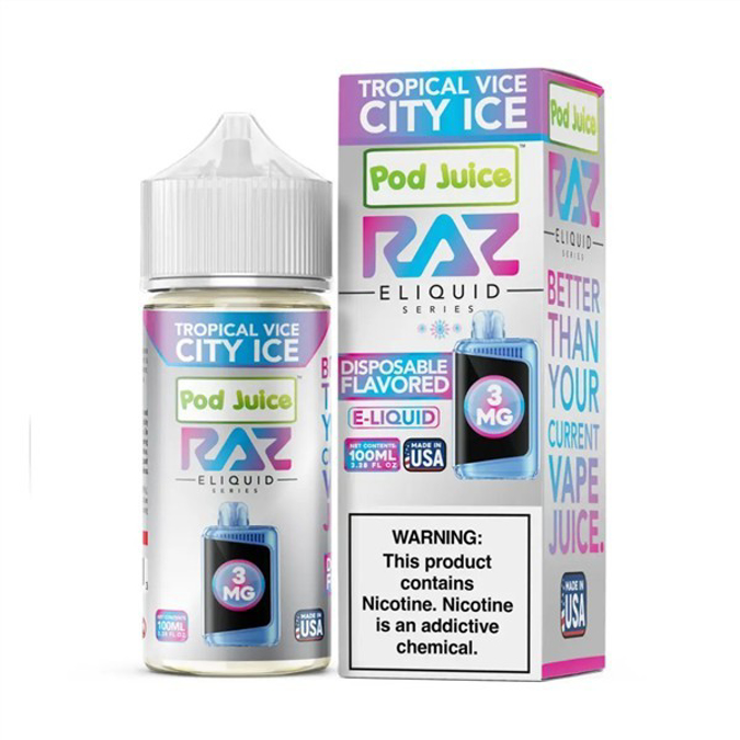 Picture of RAZ E LIQUID 3MG 100ML - TROPICAL VICE CITY ICE