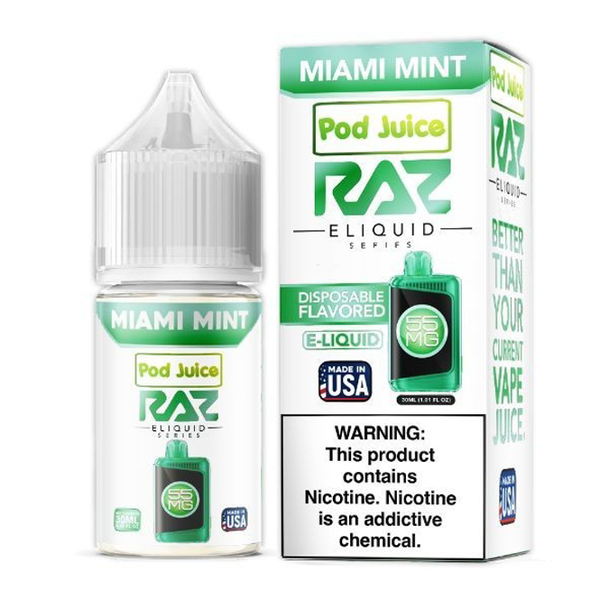 Picture of RAZ E LIQUID 55MG 30ML - MIAMI MINT