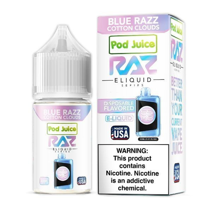 Picture of RAZ E LIQUID 6MG 100ML - BLUE RAZZ COTTON CLOUDS