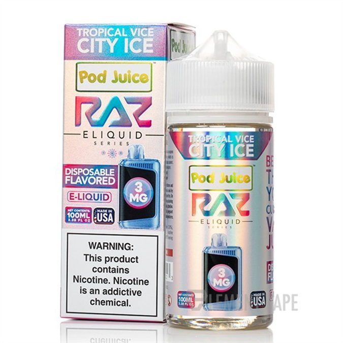 Picture of RAZ E LIQUID 6MG 100ML - TROPICAL VICE CITY ICE
