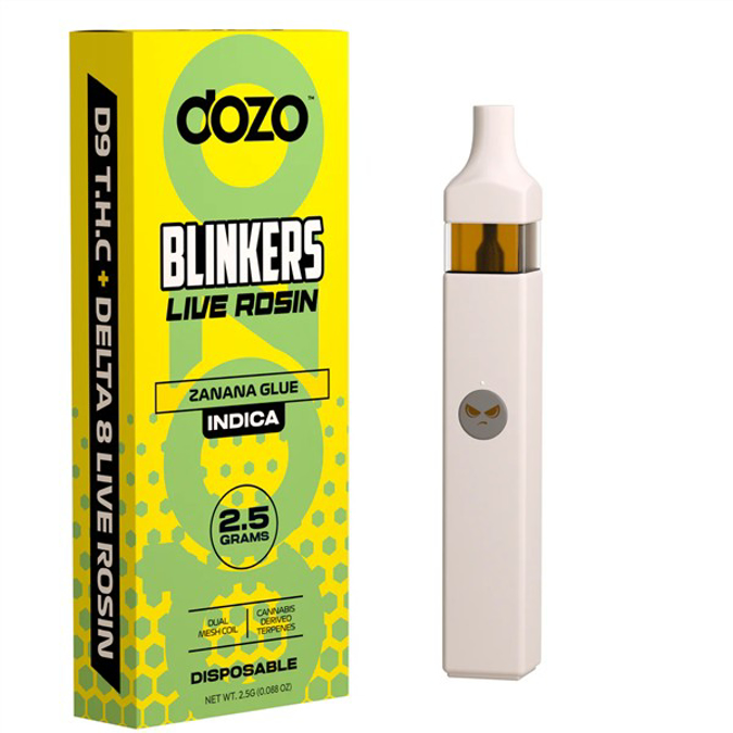 Picture of Dozo blinkers disposable live rosin 2.5g 5ct/bx - Zanana glue