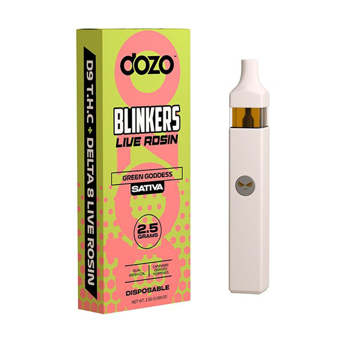 Picture of Dozo blinkers disposable live rosin 2.5g 5ct/bx - Green goddess
