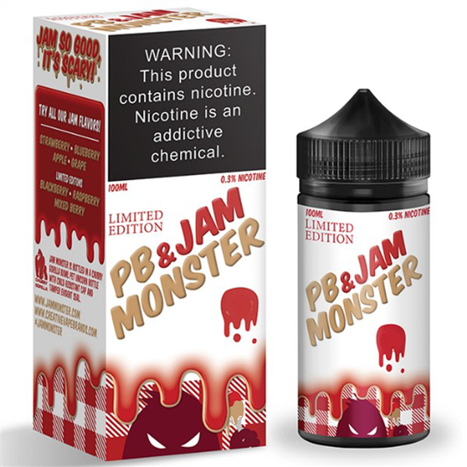 Picture of JAM MONSTER  E-JUICE 6MG 100ML - PB & STRAWBERRY